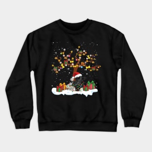 Christmas Heifers Santa Xmas Lights Cow Lovers Crewneck Sweatshirt